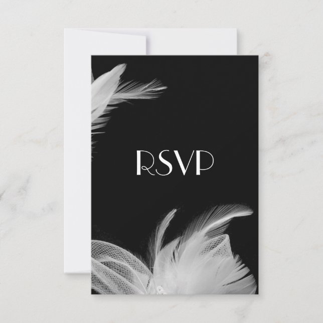 Feathered RSVP's de 1920 con menú (Anverso)