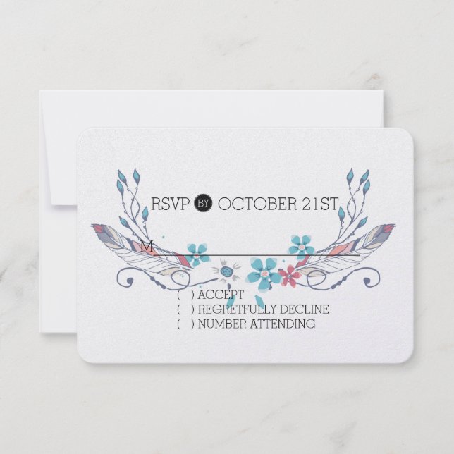 Feathers and Flowers RSVP (Anverso)
