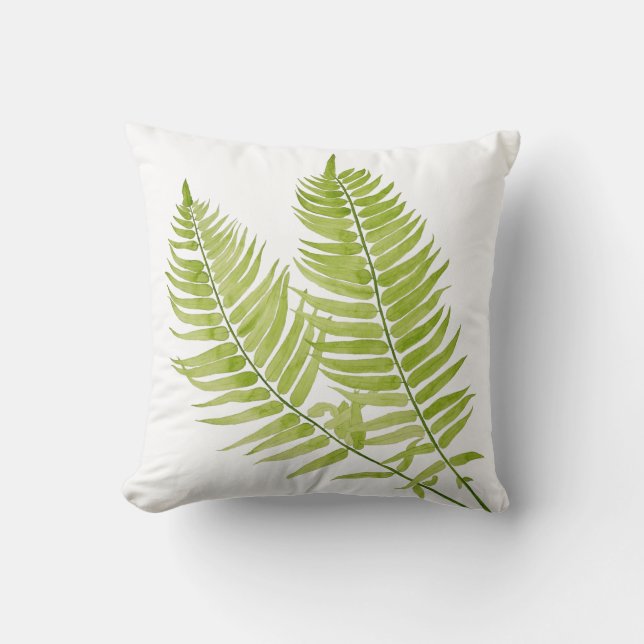 Feathery Fern en una almohada de lanzamiento (Anverso)