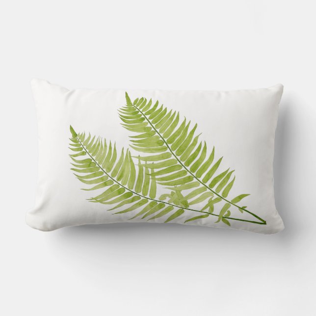 Feathery Fern en una almohada lumbar (Anverso)