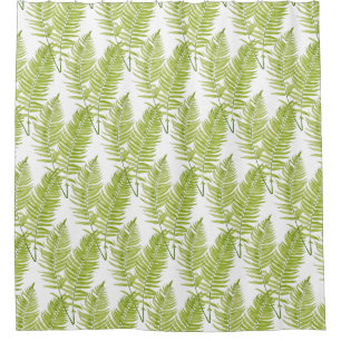 Feathery Fern en una cortina de ducha