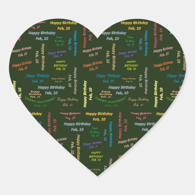 Febrero, 10 Pegatina de cumpleaños (Anverso)