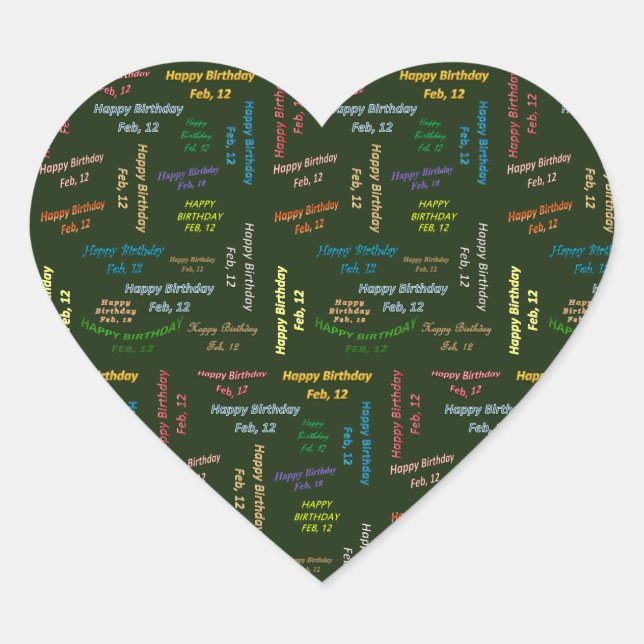 Febrero, 12 Pegatina de cumpleaños (Anverso)