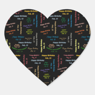 Febrero, 15 Pegatina de cumpleaños