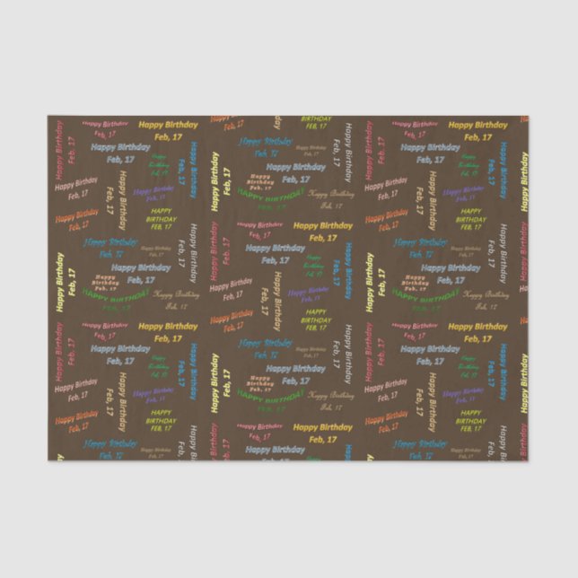 Febrero, 17 Papel de debate de cumpleaños (Anverso)