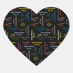 Febrero, 18 Pegatina de cumpleaños