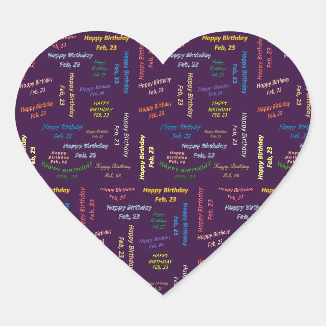 Febrero, 23 Pegatina de cumpleaños (Anverso)