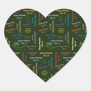 Febrero, 27 Pegatina de cumpleaños