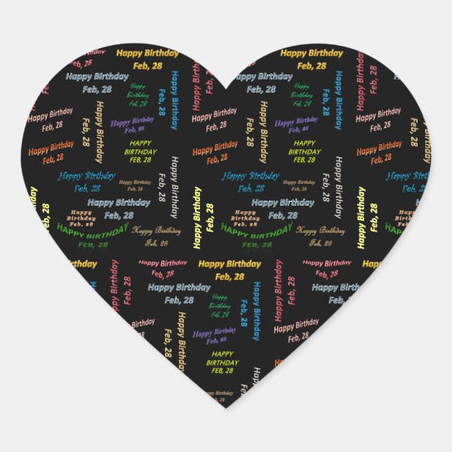 Febrero, 28 Pegatina de cumpleaños (Anverso)