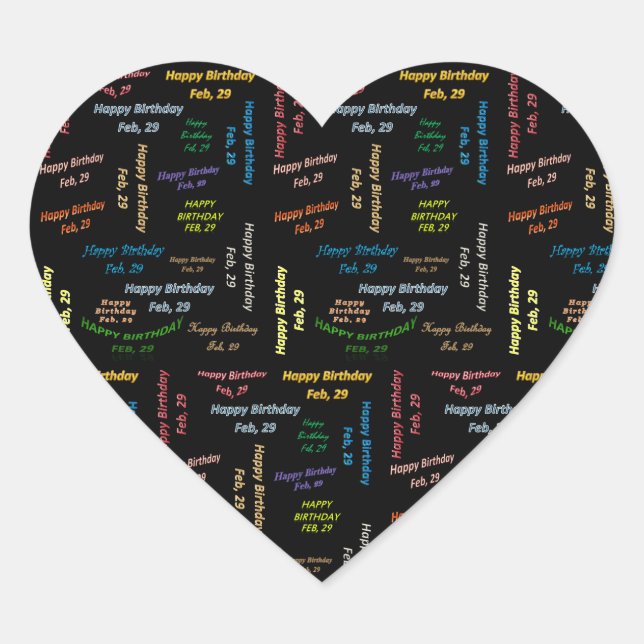 Febrero, 29 Pegatina de cumpleaños (Anverso)