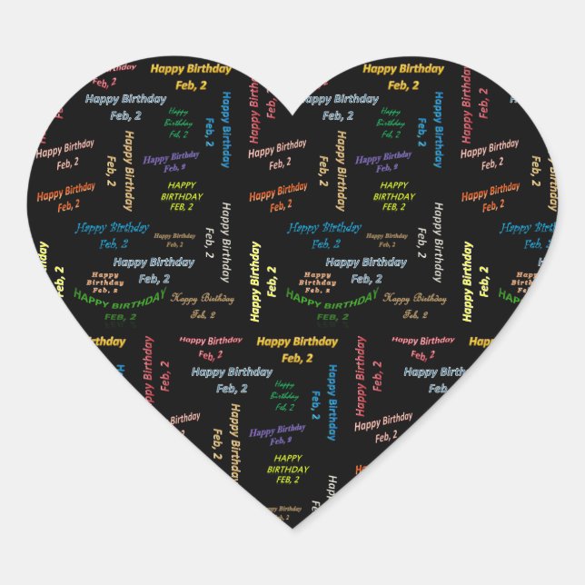 Febrero, 2 Pegatina de Cumpleaños (Anverso)