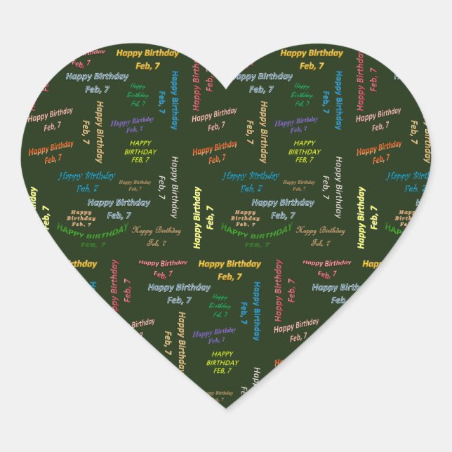 Febrero, 7 Pegatina de cumpleaños (Anverso)