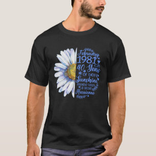 Febrero Chica 1981 camiseta 40 años de edad 40 año