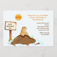Febrero Día de la Marmota Invitación a la fiesta d