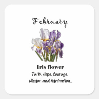 Febrero Flor de nacimiento Iris Pegatina