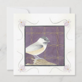 Febrero; Violetas y Carbonero; Tarjeta de Felicita