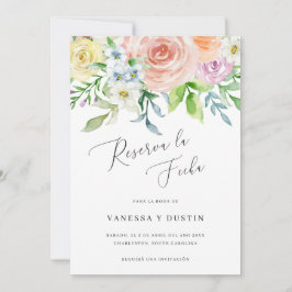 Fecha Boda Floral de acuarela La Reserva
