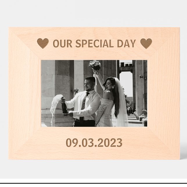 Fecha boda Marco de la imagen de madera personaliz (Subido por el creador)