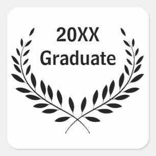 Fecha de graduación de Square - Calcomanía cuadrad