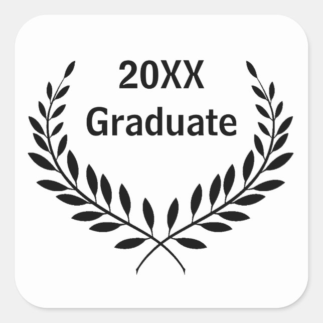 Fecha de graduación de Square - Calcomanía Square (Anverso)