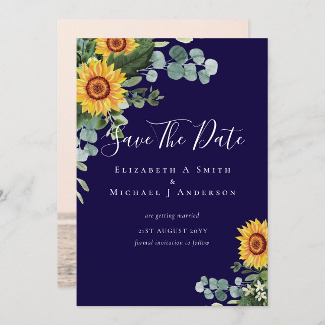 Fecha de guardado de la foto Girasoles rústicos Ve (Anverso / Reverso)