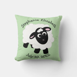 Fecha de nacimiento Cojín decorativo de oveja Pers