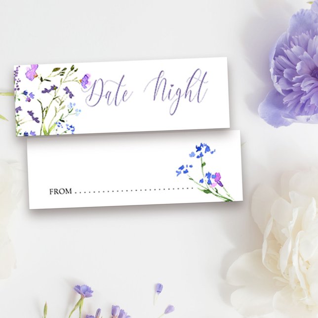 Fecha Noche Idea Purple Wildflower Consejos Tarjet (Date Night Idea Cards from my Purple Wildflower Collection. Date Night Jar available separately )