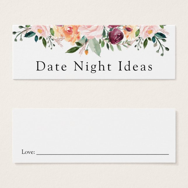 Fecha Noche Idea Tea Time Card (Anverso y reverso)