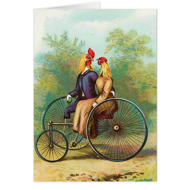 Fecha romántica de la bici del gallo (Frente)