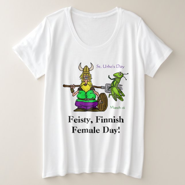 Feisty finlandesa camiseta del día de San Urho (Anverso del diseño)