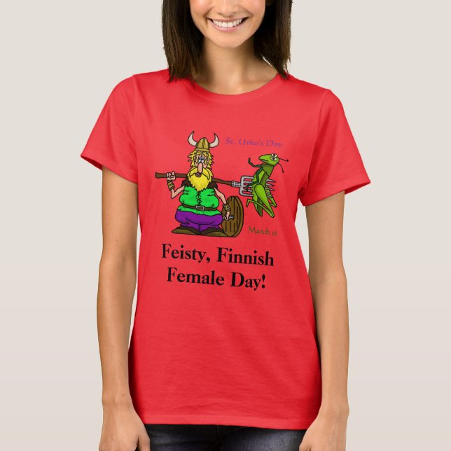 Feisty finlandesa camiseta del día de San Urho (Anverso)