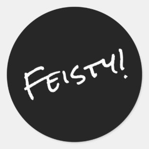 ¡Feisty! Pegatina redondo clásico