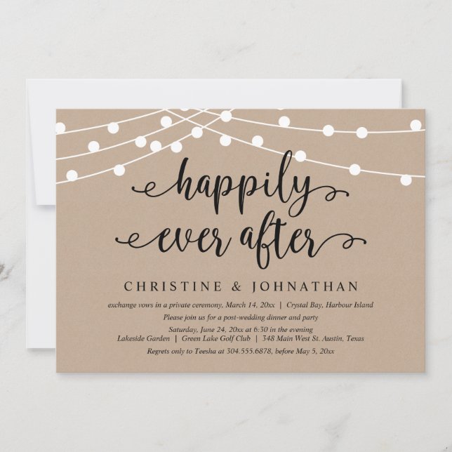 Felicemente para Siempre, Tarjeta de Invitación pa (Anverso)