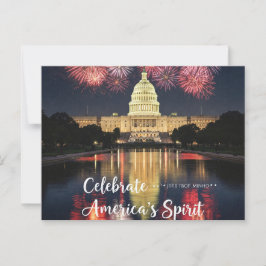 Felices 4 de julio para la tarjeta postal de la li