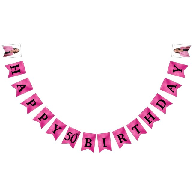 Felices 50.ª foto de cumpleaños Banderas de Buntin (Todo)