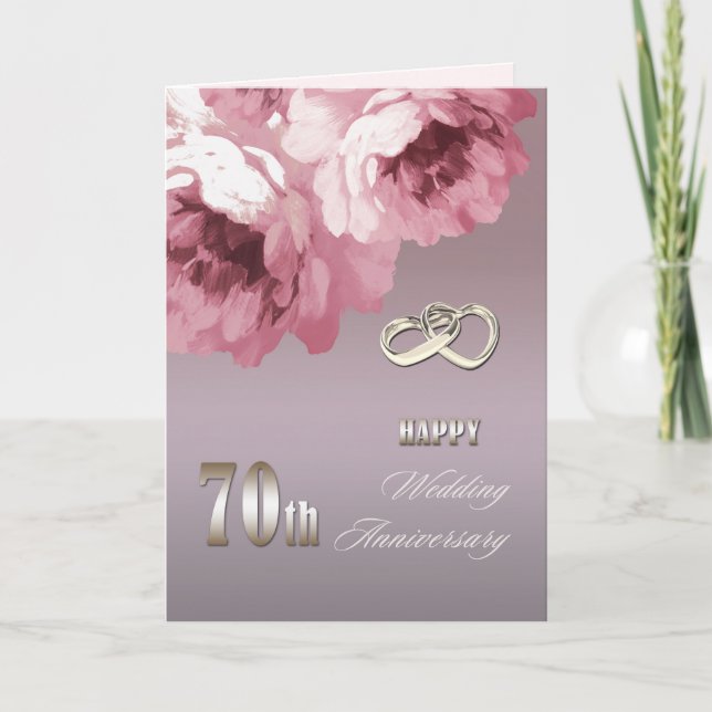 Felices 70° Aniversario Boda de las tarjetas de fe (Anverso)
