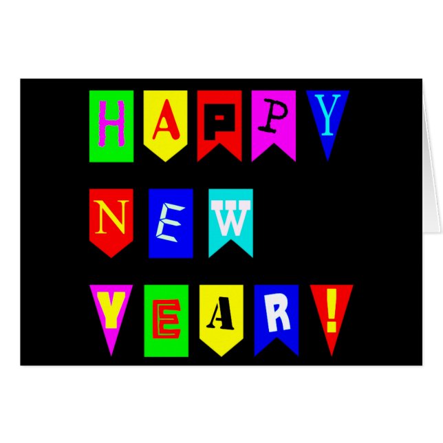 Felices banderas de Año Nuevo (Anverso (Horizontal))