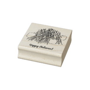 Felices calabazas otoñales y sellos de alfileres d