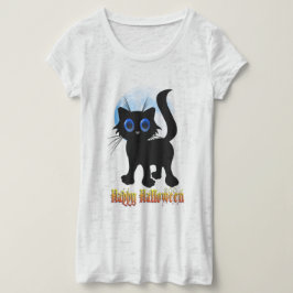 Felices Camisetas de Black Kitten de Halloween