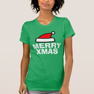 Felices camisetas de Navidad con el gorra de Papá