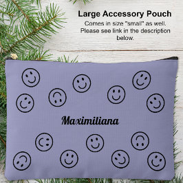 Felices caras negras en morado - gran bolsa acceso