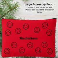 Felices caras negras en rojo- gran bolsa accesoria
