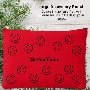 Felices caras negras en rojo- gran bolsa accesoria
