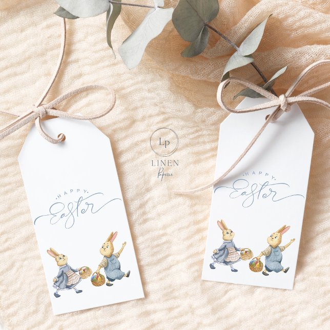 Felices conejitas de Pascua con etiqueta de regalo (Subido por el creador)