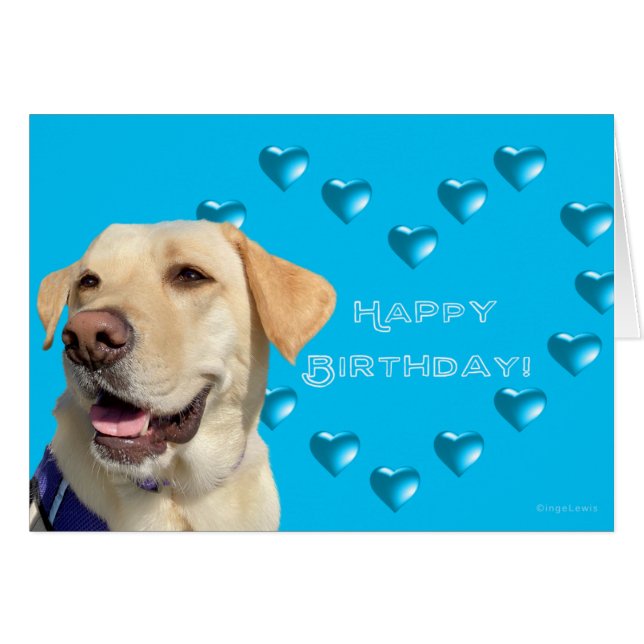Felices corazones de perros de cumpleaños de Labra (Anverso (Horizontal))
