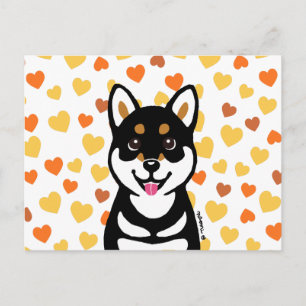 Felices corazones de postal de Kuro Shiba