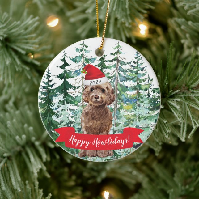 Felices días caninos Ornamento de perro Cockapoo m (Árbol)
