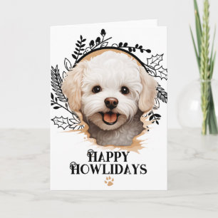 Felices días de Howl Bichon Frise Perro Navidad