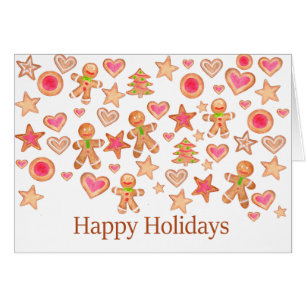 Felices fiestas acuarela galletas de jengibre