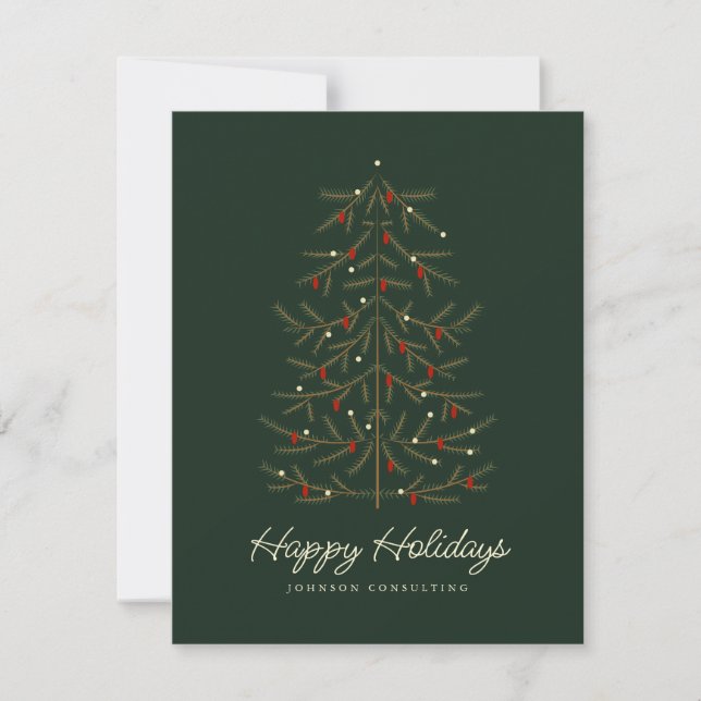 Felices Fiestas Árbol de Navidad Simple Moderno (Anverso)